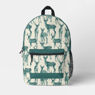 Grüne Hirsche Bedruckter Rucksack