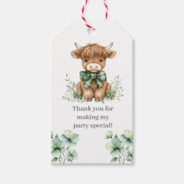 Grüne Hochlandkuh Geburtstagspartei Gunst Geschenkanhänger