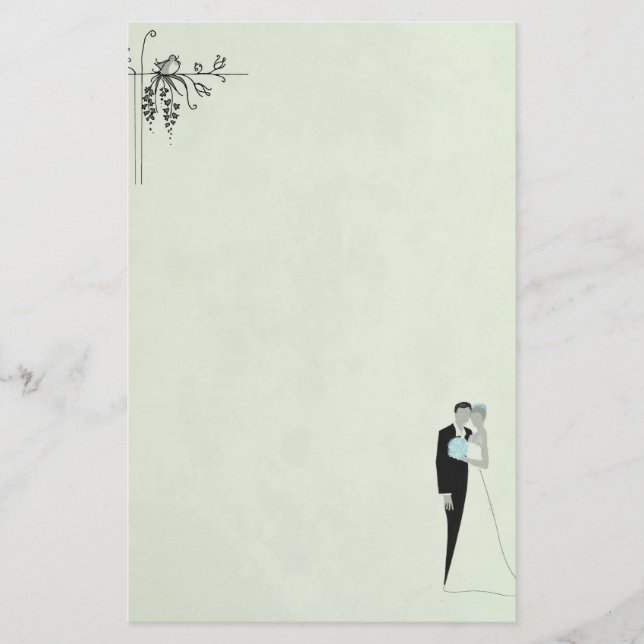 Grüne Hochzeit Briefpapier (Vorderseite)
