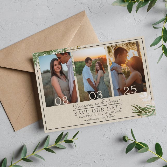 Grüne Hochzeit der abstrakten Wasserfarbe Save The Date (Von Creator hochgeladen)