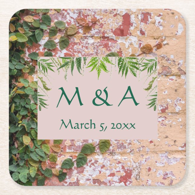 Grüne Hochzeit der bemalten Ziegelsteine Rechteckiger Pappuntersetzer (Vorderseite)