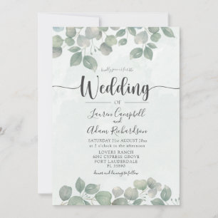Grüne Hochzeit der Eukalyptus Einladung