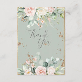 Grüne Hochzeit der goldenen Wasserfarbe Dankeskarte