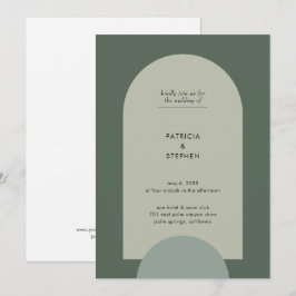 Grüne Hochzeit der modernen Boho Geometric Arch Sa Einladung