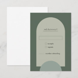 Grüne Hochzeit der modernen Boho Geometric Arch Sa RSVP Karte