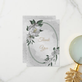 Grüne Hochzeit der romantischen Blume Dankeskarte