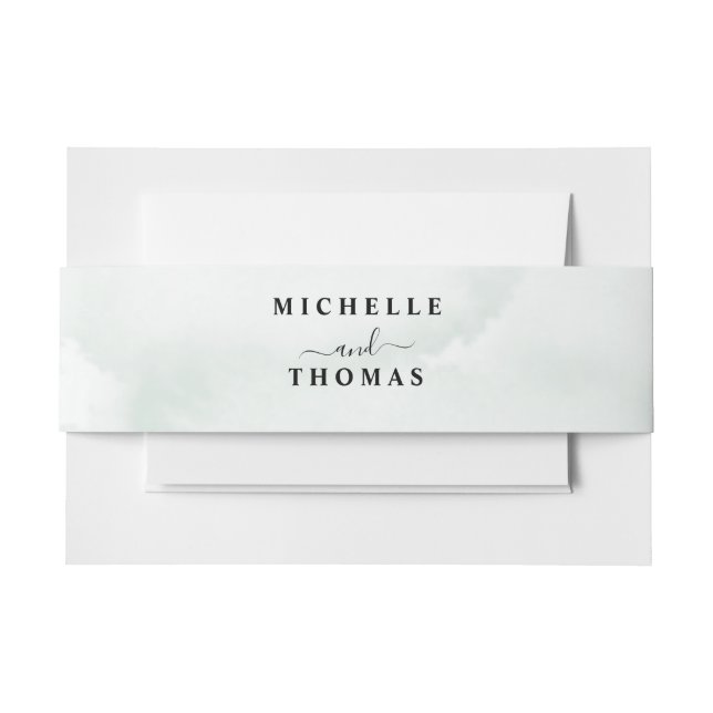 Grüne Hochzeit der Wasserfarbe Einladungsbanderole (Vorderseite Beispiel)