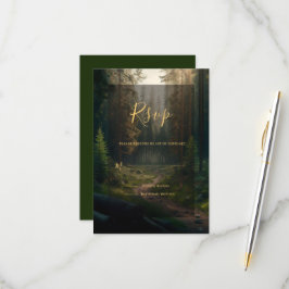 Grüne Hochzeit des Pine Tree Forest RSVP Karte