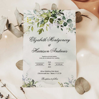 Grüne Hochzeit Einladung, Eukalyptus Wedding Einladung