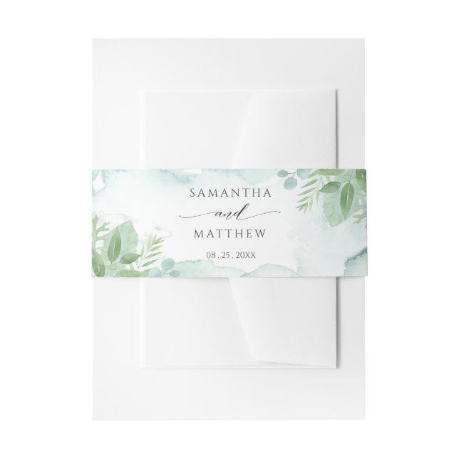 Grüne Hochzeit mit blauem und grünem Wasser Einladungsbanderole (Vorderseite Beispiel)
