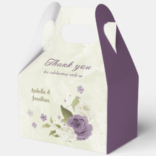 Grüne Hochzeit mit weißer Blüte Geschenkschachtel