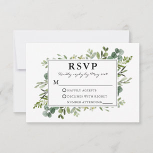 Grüne Hochzeit RSVP Karte