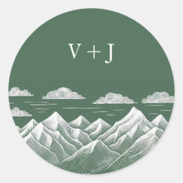 Grüne Hochzeit Runder Aufkleber