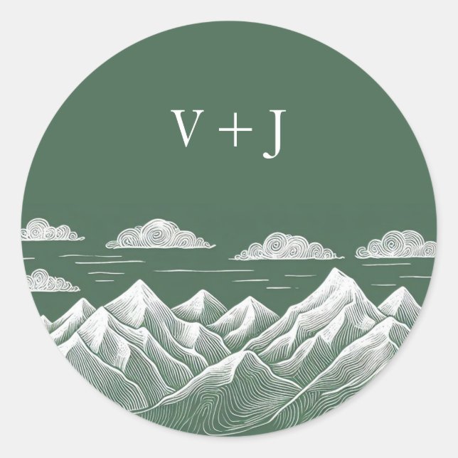 Grüne Hochzeit Runder Aufkleber (Vorderseite)