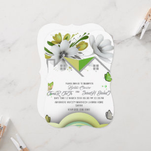Grüne Hochzeit Save-the-Date-Vorlage, Hochzeit,  W Einladung
