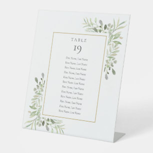Grüne Hochzeit Sitzplan Tischzahl Sockelschild