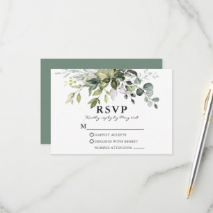 Grüne Hochzeit von Aquarell RSVP Karte