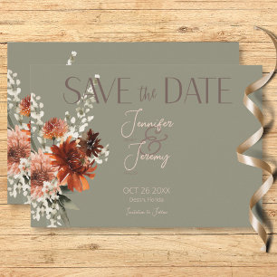 Grüne Hochzeit von Boho Rust & Neutral Fall Save The Date