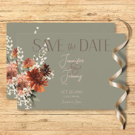 Grüne Hochzeit von Boho Rust & Neutral Fall Save The Date
