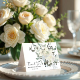 Grüne Hochzeit von Elfenbein Dankeskarte