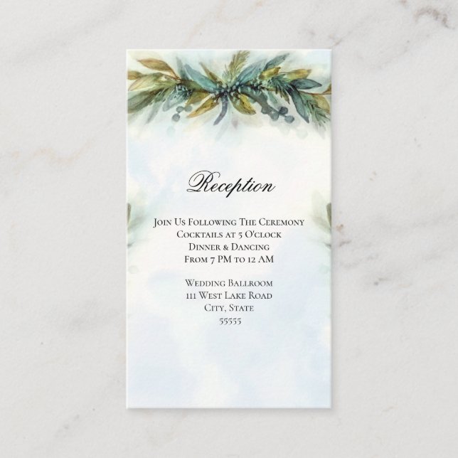 Grüne Hochzeitsempfang Begleitkarte (Vorderseite)