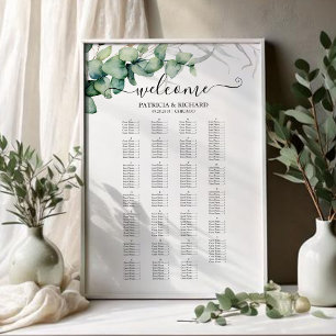 Grüne Hochzeitskarte Alphabetische Ordnung Poster