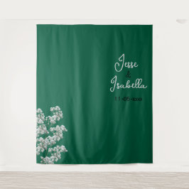 Grüne Hochzeitskulisse Wandteppich