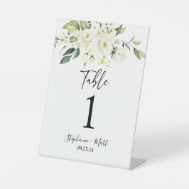 Grüne Hochzeitsmarke Tischnummer Podest Sockelschild