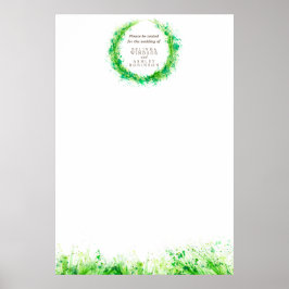 Grüne Hochzeitssitzplan leere DIY-Vorlage Poster