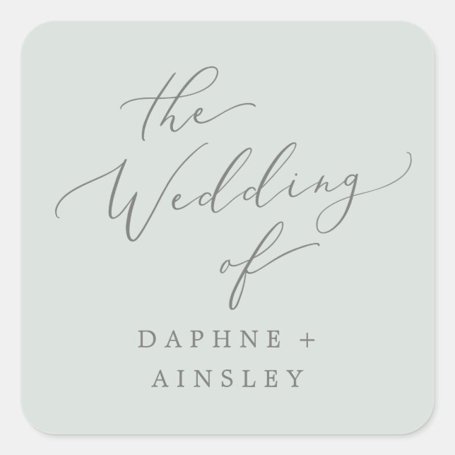 Grüne Hochzeitsstipps für Waldlandminzen - Umschla Quadratischer Aufkleber (Vorderseite)