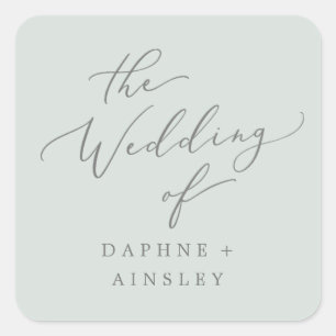 Grüne Hochzeitsstipps für Waldlandminzen - Umschla Quadratischer Aufkleber