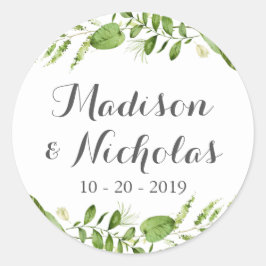 Grüne Hochzeitsticker, Grüne Umschlag Aufkleber