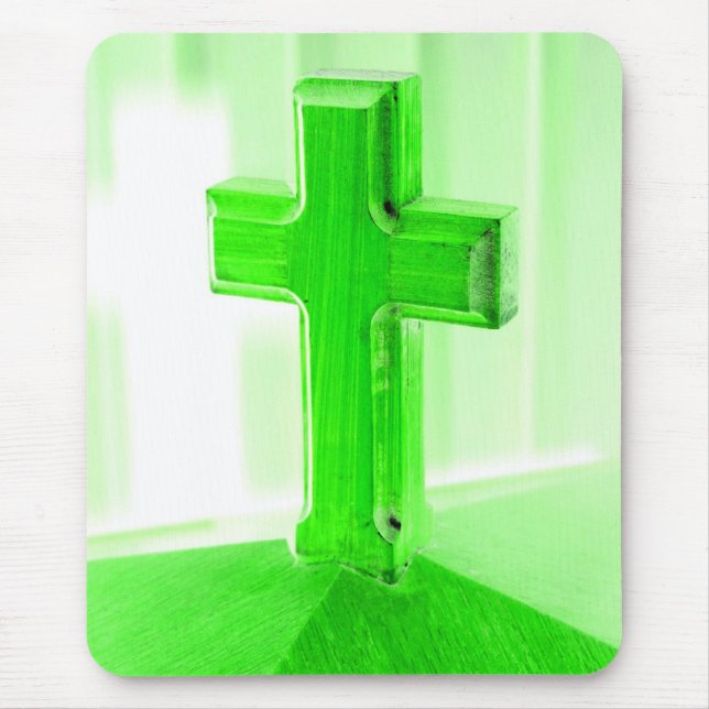 Grüne hölzerne Querphotographiebildkirche Mousepad (Vorne)