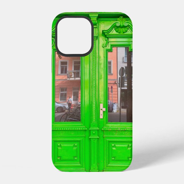GRÜNE HOLZGLASTÜR iPhone HÜLLE (Rückseite)