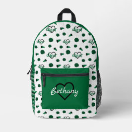 Grüne Hörer, Pom Poms, Megaphone Muster Bedruckter Rucksack