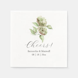 Grüne Hortensien-Cocktailservietten Serviette
