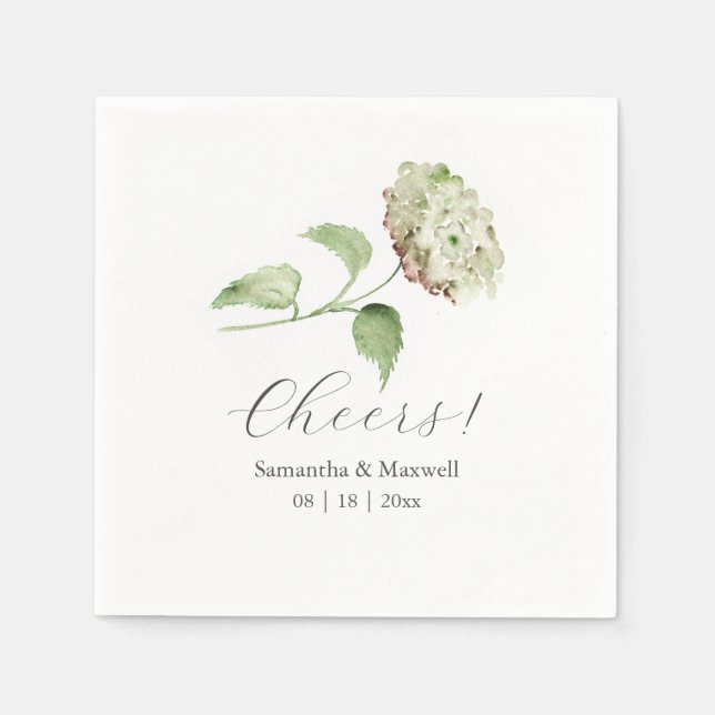 Grüne Hortensien-Hochzeitsservietten Serviette (Vorderseite)