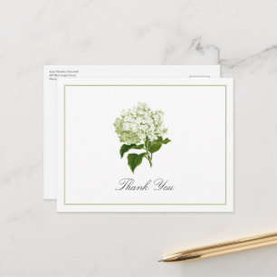 Grüne Hortensienblüte Traditionelle Danksagung Postkarte
