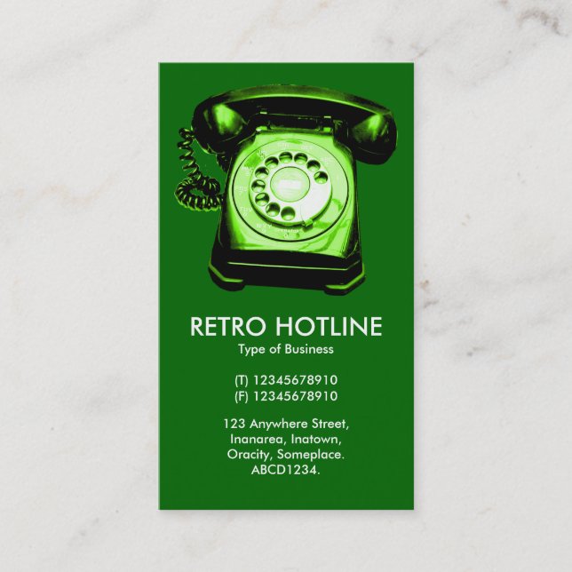 Grüne Hot Line (006600) Visitenkarte (Vorderseite)