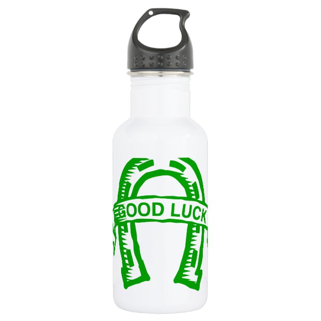 Grüne Hufeisen St. Patrick Tag Trinkflasche (Vorderseite)