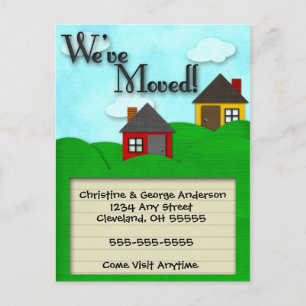 Grüne Hügel, die Mitteilung bewegen Ankündigungspostkarte