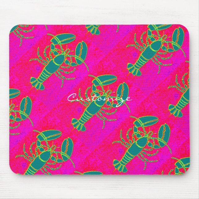 Grüne Hummer Thunder_Cove rosa Mousepad (Vorne)
