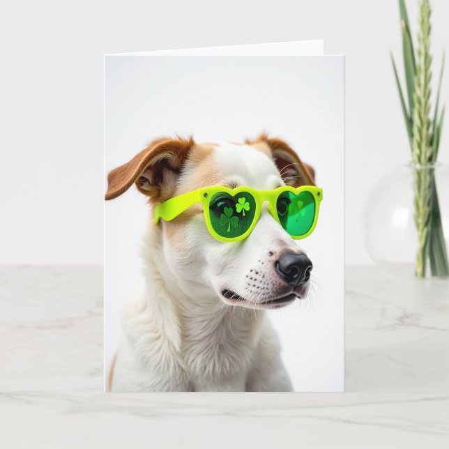 Grüne Hundeherzen Karte (Vorderseite)