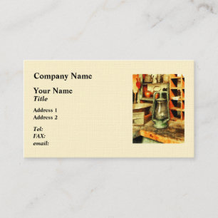 Grüne Hurrikan-Lampe im Allgemeinen Visitenkarte