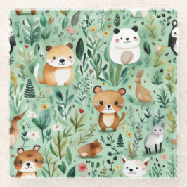 Grüne Hütte im Zentrum der Blumenlandschaft Glasuntersetzer