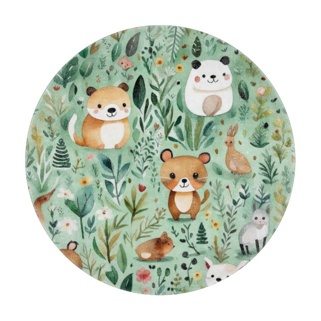 Grüne Hütte im Zentrum der Blumenlandschaft Schneidebrett (Vorderseite)