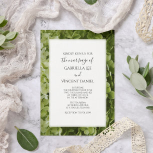 Grüne Hydrangea-Blume Hochzeit Einladung