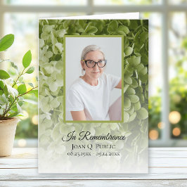 Grüne Hydrangea-Blumenbeerdigung geklappt Programm