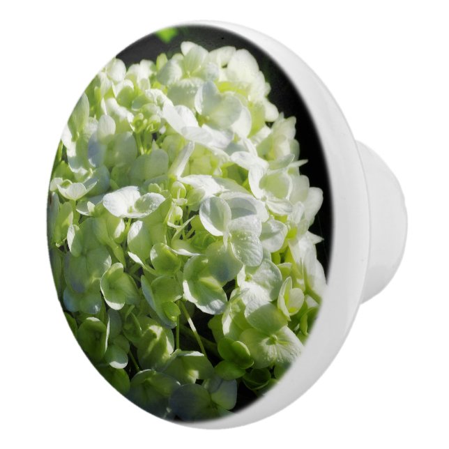 Grüne Hydrangeas-Blume Keramikknauf (Rechts)
