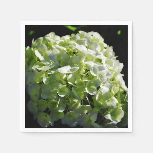 Grüne Hydrangeas-Blume Serviette (Vorderseite)
